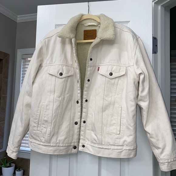 Levi's Jackets & Coats Levis White Denim Jacket Lined Poshmark